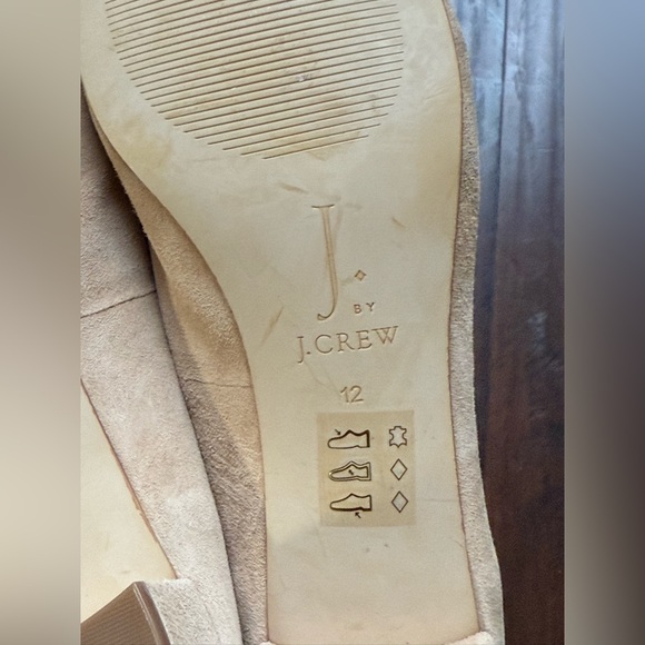J Crew Women’s Anya Cream Suede Block Heels Size 12 - Picture 10 of 16